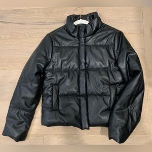 Faux Leather Bomber jacket in small
